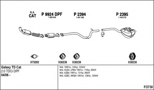 FENNO FO730 Exhaust System